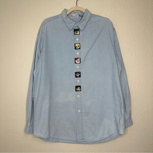 ACME Clothing Co Vintage Looney Tunes Chambray Long Sleeves Men’s Shirt, Size XL